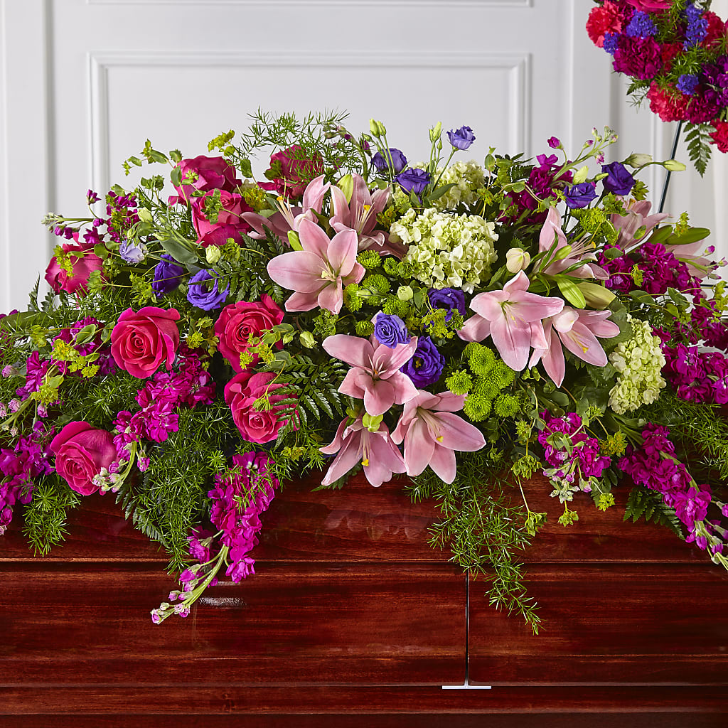 Radiant Tribute Casket Spray – STEPHANIE'S GREENS-N-THINGS, West Hazleton PA