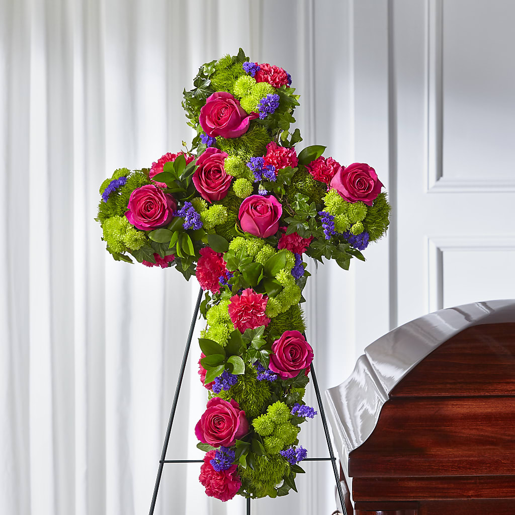 Tribute Rose Floral Cross – STEPHANIE'S GREENS-N-THINGS, West Hazleton PA