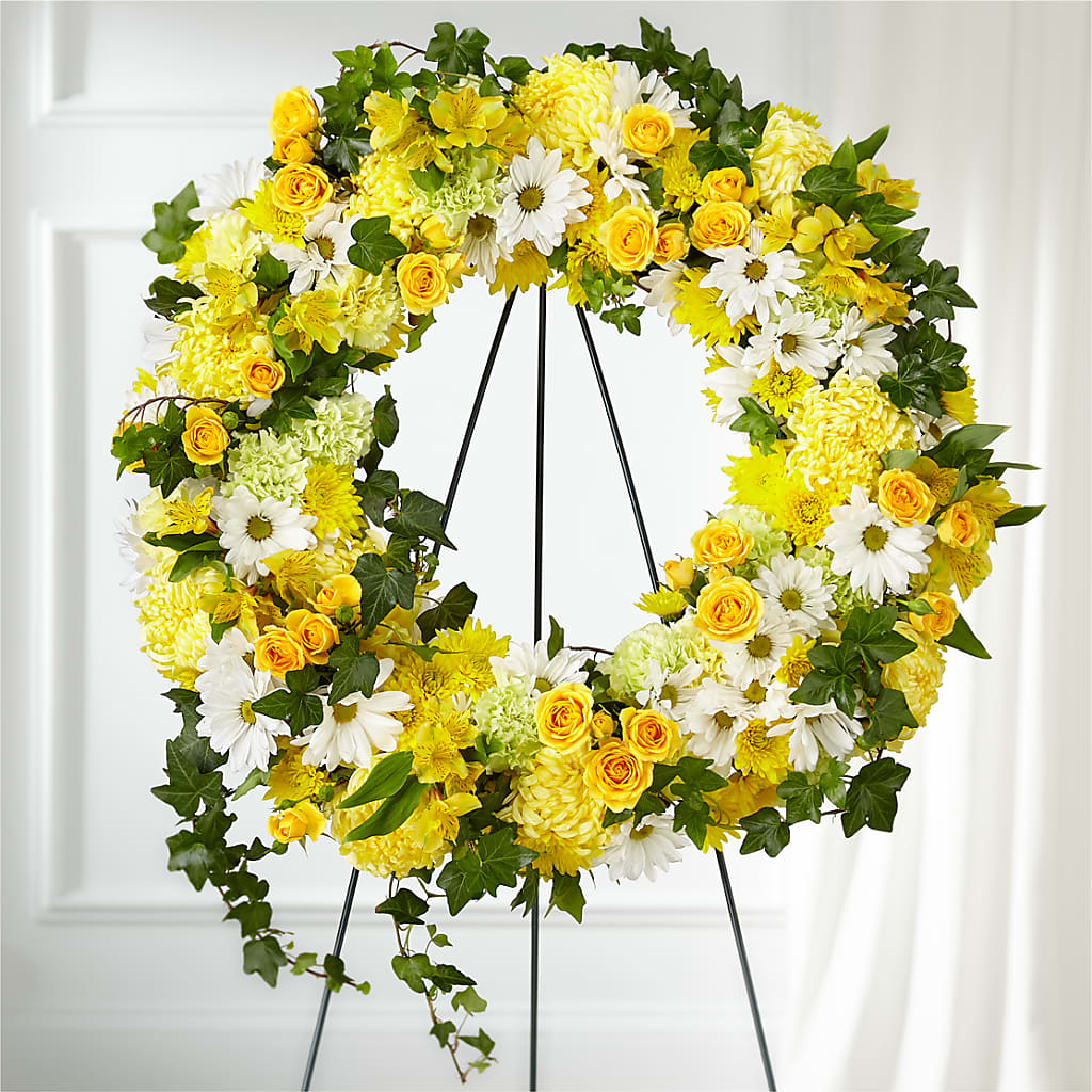 Golden Remembrance Wreath – STEPHANIE'S GREENS-N-THINGS, West Hazleton PA
