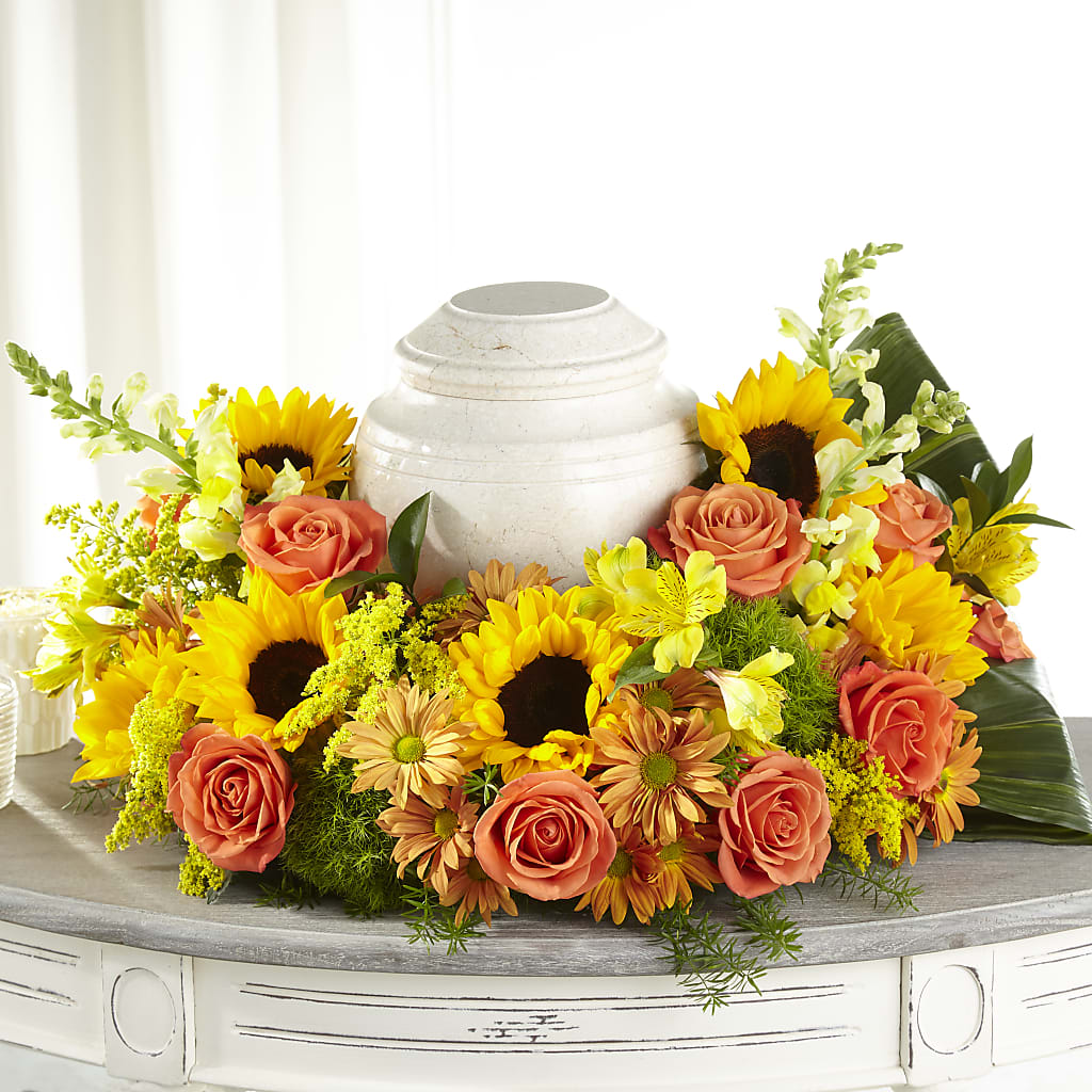 Faithful Sunflower Cremation Adornment – STEPHANIE'S GREENS-N-THINGS, West Hazleton PA