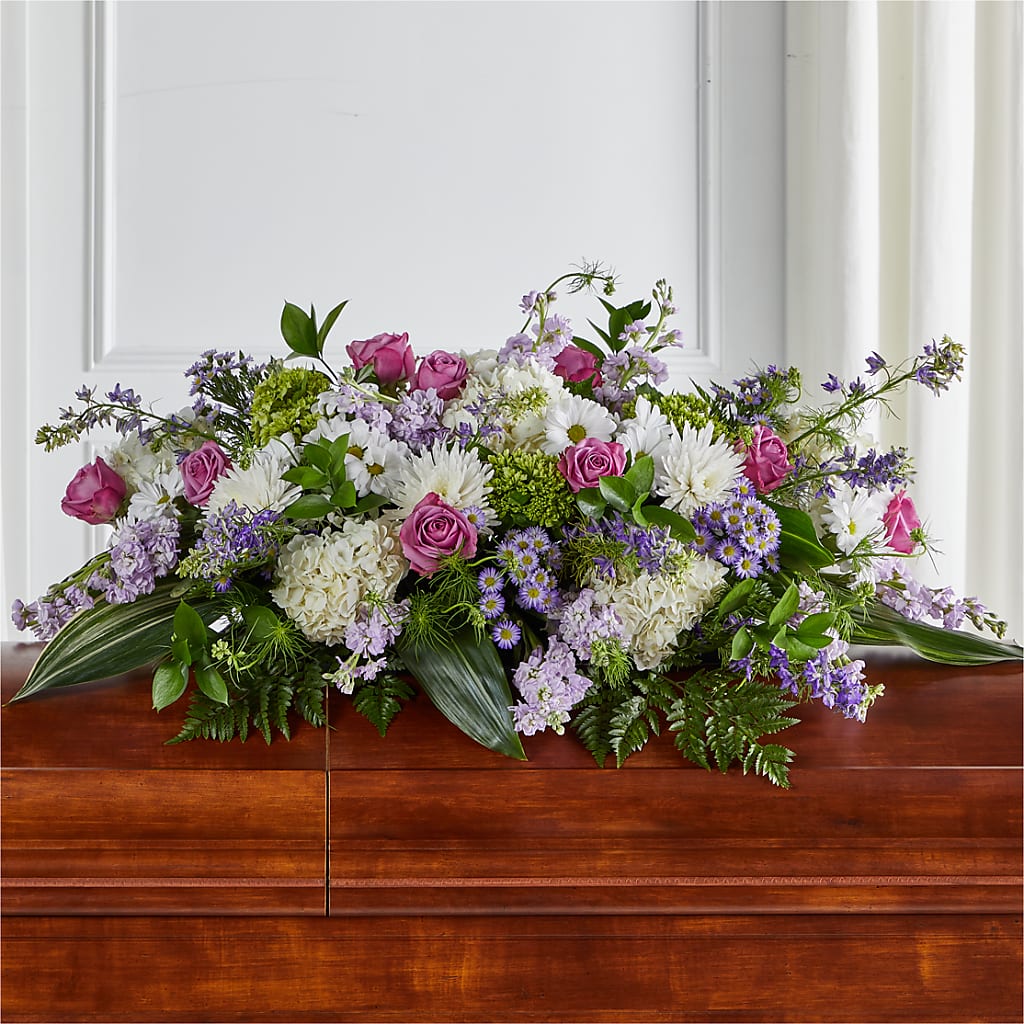 Meadows of Serenity Casket Spray – STEPHANIE'S GREENS-N-THINGS, West Hazleton PA