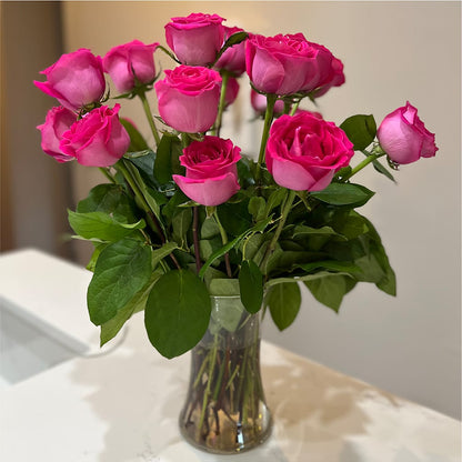 Long Stem Pink Rose Bouquet – STEPHANIE'S GREENS-N-THINGS, West Hazleton PA