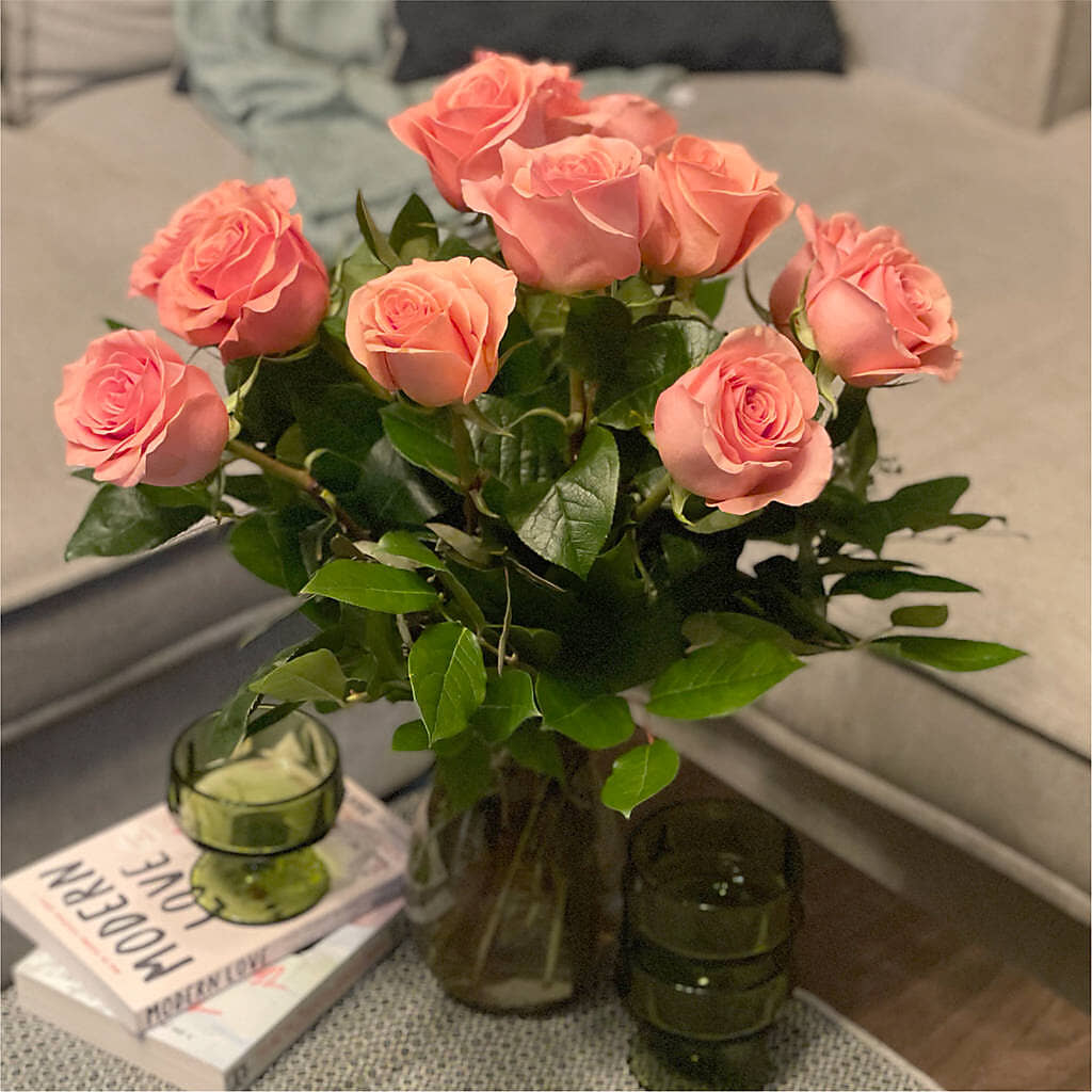 Long Stem Pink Rose Bouquet – STEPHANIE'S GREENS-N-THINGS, West Hazleton PA