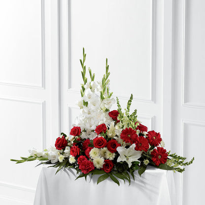 Crimson & White Arrangement – STEPHANIE'S GREENS-N-THINGS, West Hazleton PA