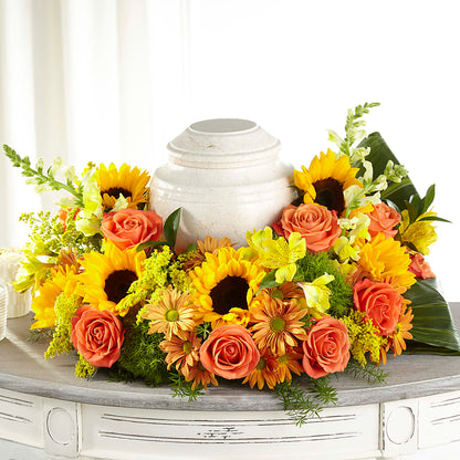 Faithful Sunflower Cremation Adornment – STEPHANIE'S GREENS-N-THINGS, West Hazleton PA
