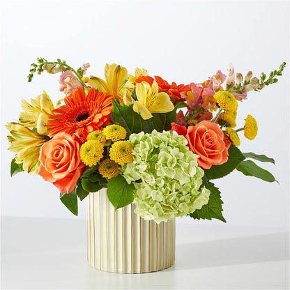 Autumn Sunshine Bouquet with Ivory Vase – STEPHANIE'S GREENS-N-THINGS, West Hazleton PA