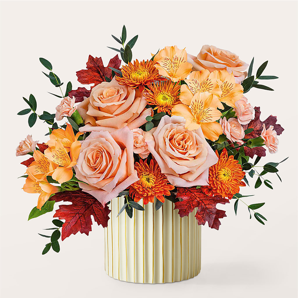 Spiced Latte Bouquet with Ivory Vase – STEPHANIE'S GREENS-N-THINGS, West Hazleton PA