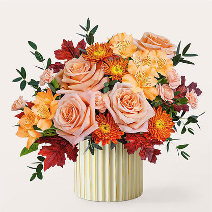 Spiced Latte Bouquet with Ivory Vase – STEPHANIE'S GREENS-N-THINGS, West Hazleton PA