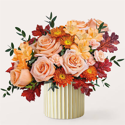 Spiced Latte Bouquet with Ivory Vase – STEPHANIE'S GREENS-N-THINGS, West Hazleton PA