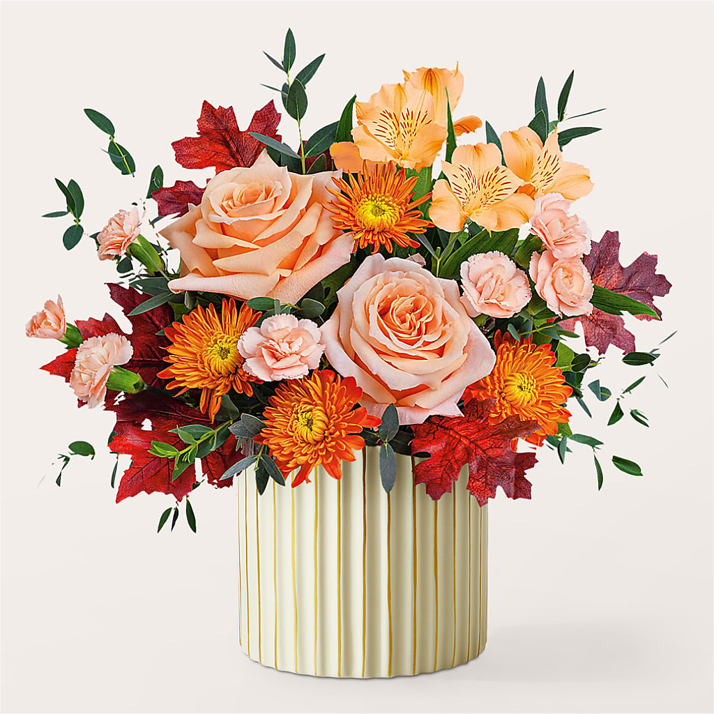 Spiced Latte Bouquet with Ivory Vase – STEPHANIE'S GREENS-N-THINGS, West Hazleton PA