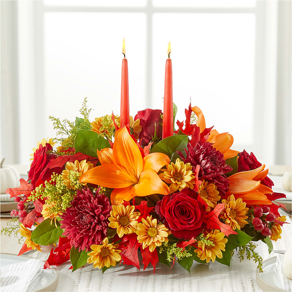 Autumn's Embrace Centerpiece – STEPHANIE'S GREENS-N-THINGS, West Hazleton PA