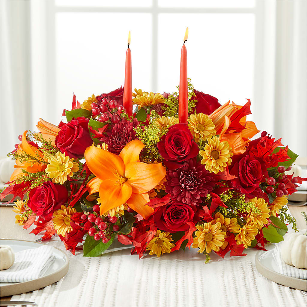 Autumn's Embrace Centerpiece – STEPHANIE'S GREENS-N-THINGS, West Hazleton PA