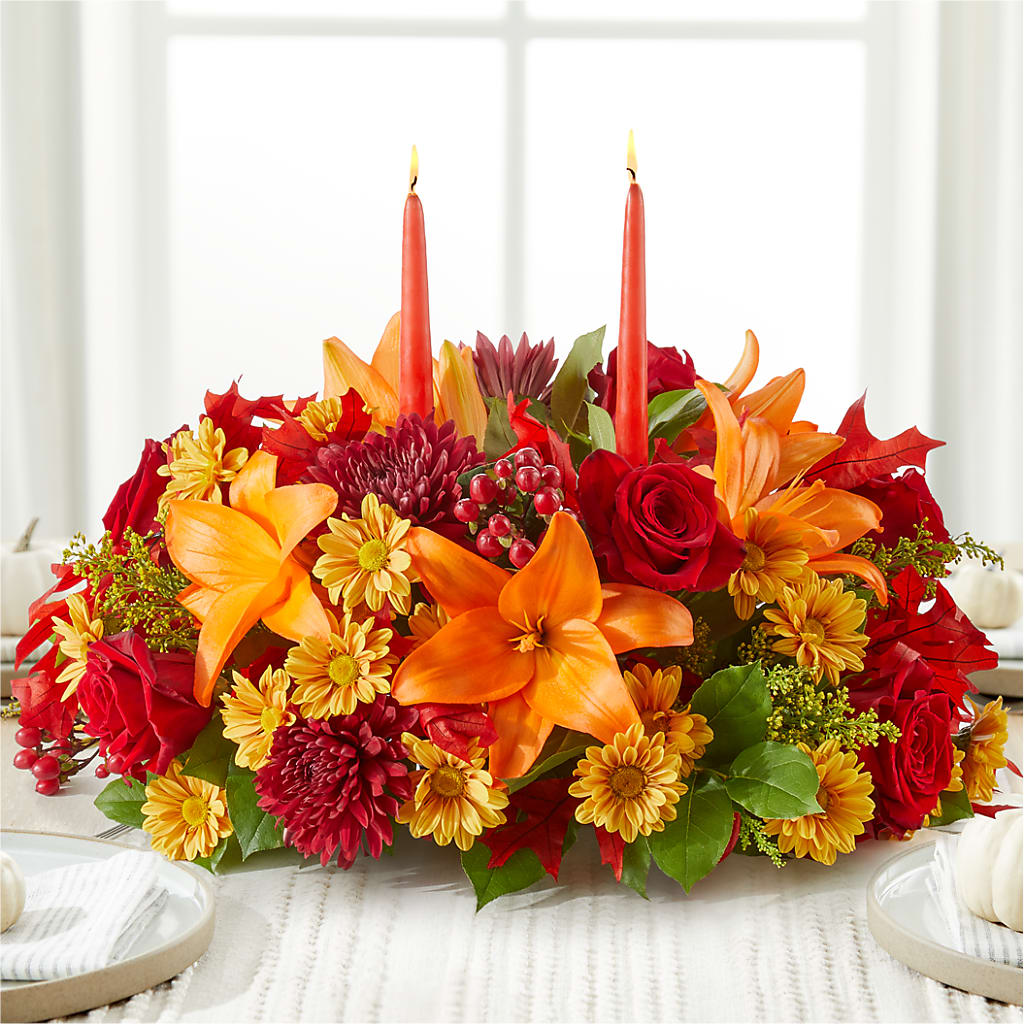 Autumn's Embrace Centerpiece – STEPHANIE'S GREENS-N-THINGS, West Hazleton PA