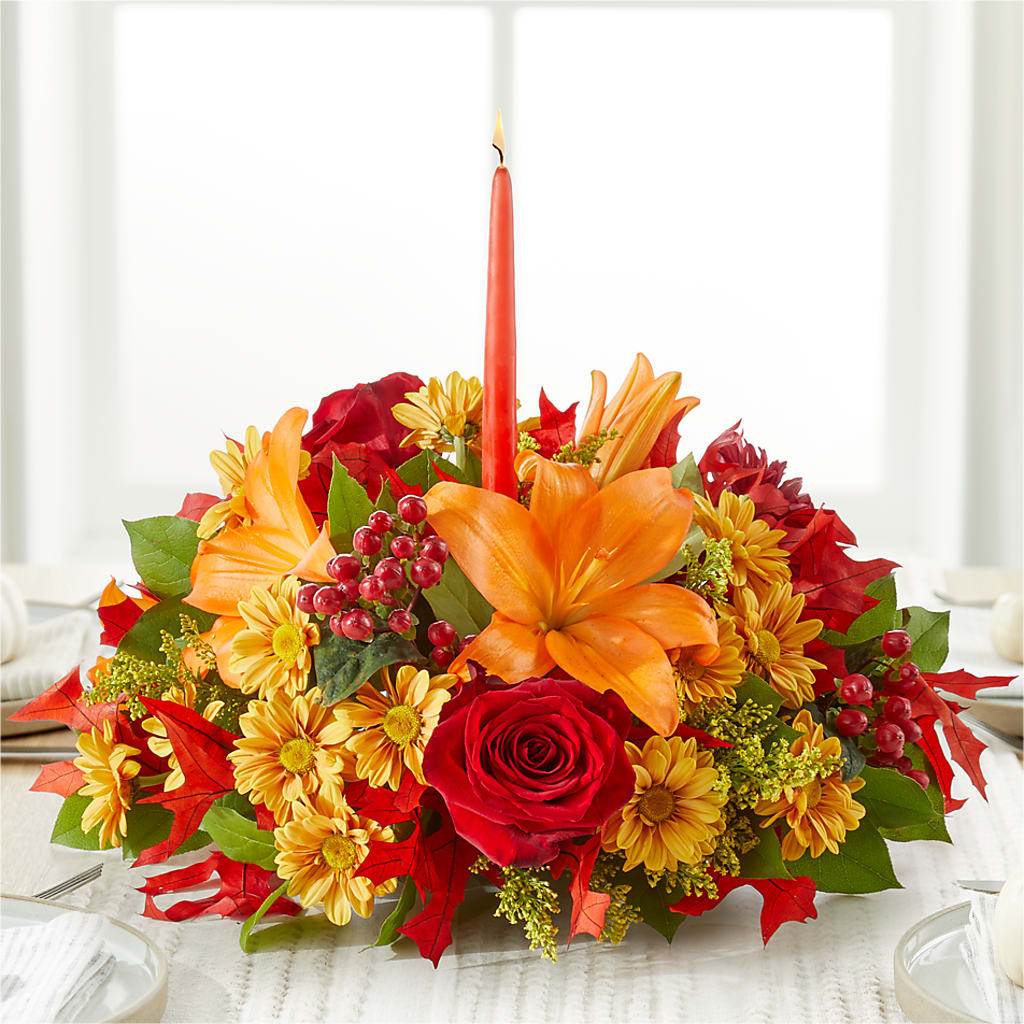 Autumn's Embrace Centerpiece – STEPHANIE'S GREENS-N-THINGS, West Hazleton PA