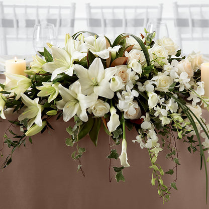 White Linen Arrangement – STEPHANIE'S GREENS-N-THINGS, West Hazleton PA