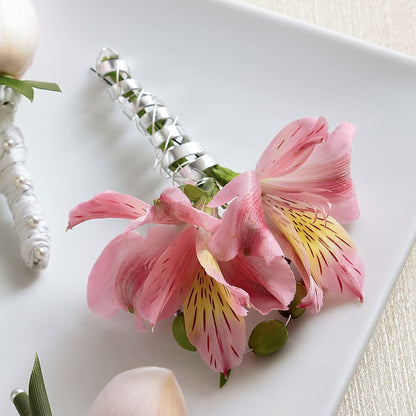 Pink Peruvian Lily Boutonniere – STEPHANIE'S GREENS-N-THINGS, West Hazleton PA