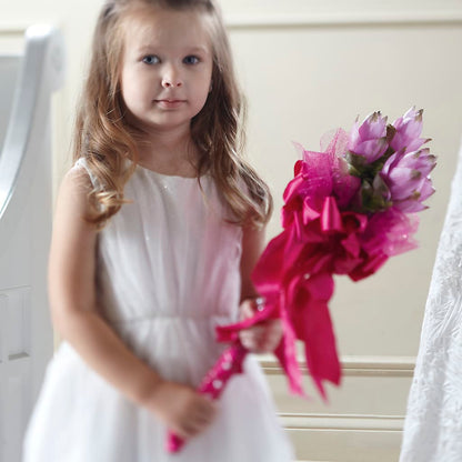 Sparkle Pink Flower Girl Bouquet – STEPHANIE'S GREENS-N-THINGS, West Hazleton PA