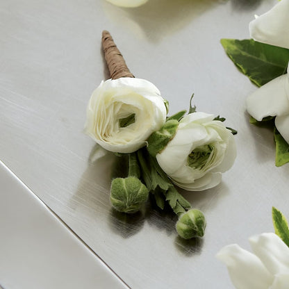 White Ranunculus Boutonniere – STEPHANIE'S GREENS-N-THINGS, West Hazleton PA